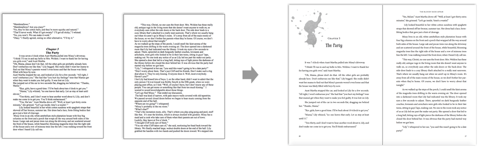 example of a book before and after BookBaby's interior layout services