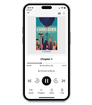 an audiobook playing on a phone