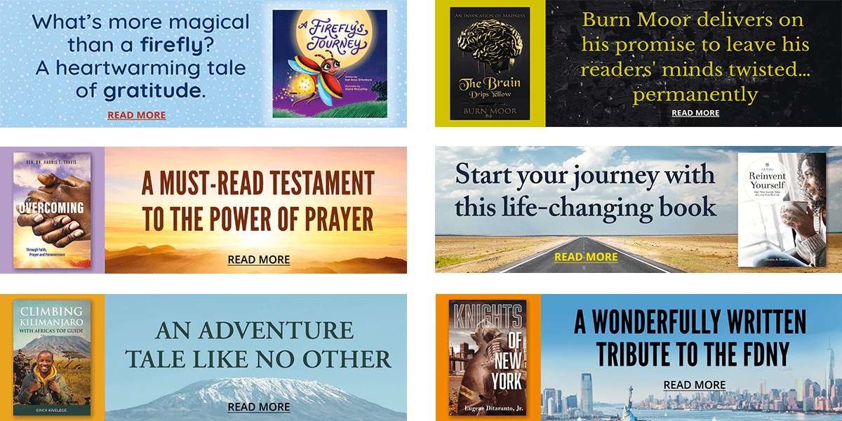 example of BookBaby's Google display ads for books