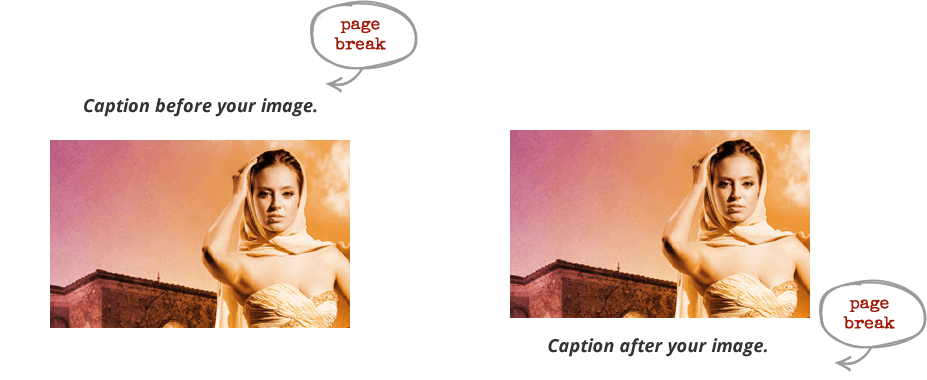 example of a caption before and after an image