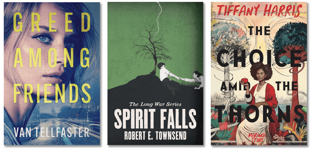 Professional book cover designs for fiction novels printed by OnPress