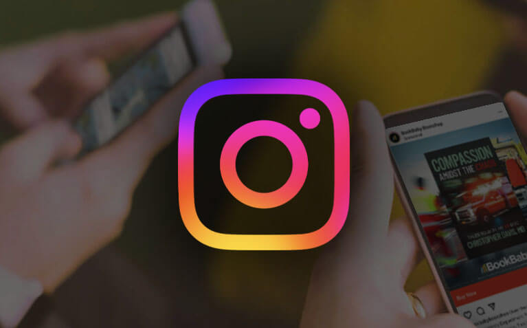 people looking at book ads on Instagram